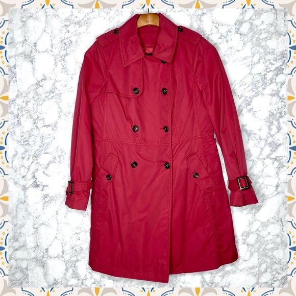 Talbots Red Double Breast Trench Coat Removable Insulated Liner Women’s 6 Petite - Picture 1 of 14